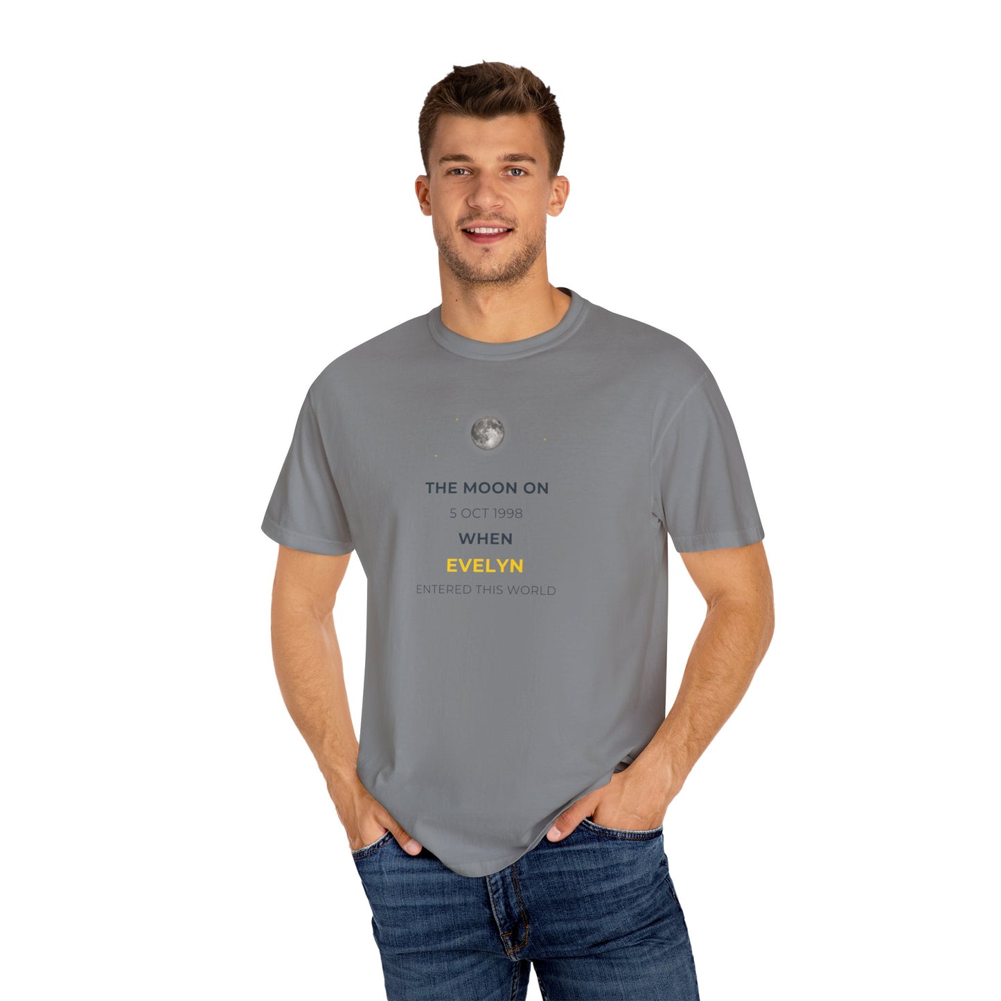 Moon Phase Birthday Gift T-Shirt, Lunar Navy