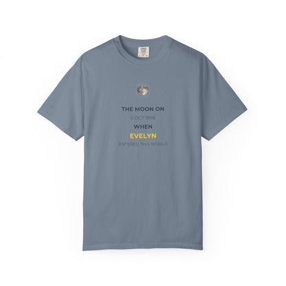 Moon Phase Birthday Gift T-Shirt, Lunar Navy